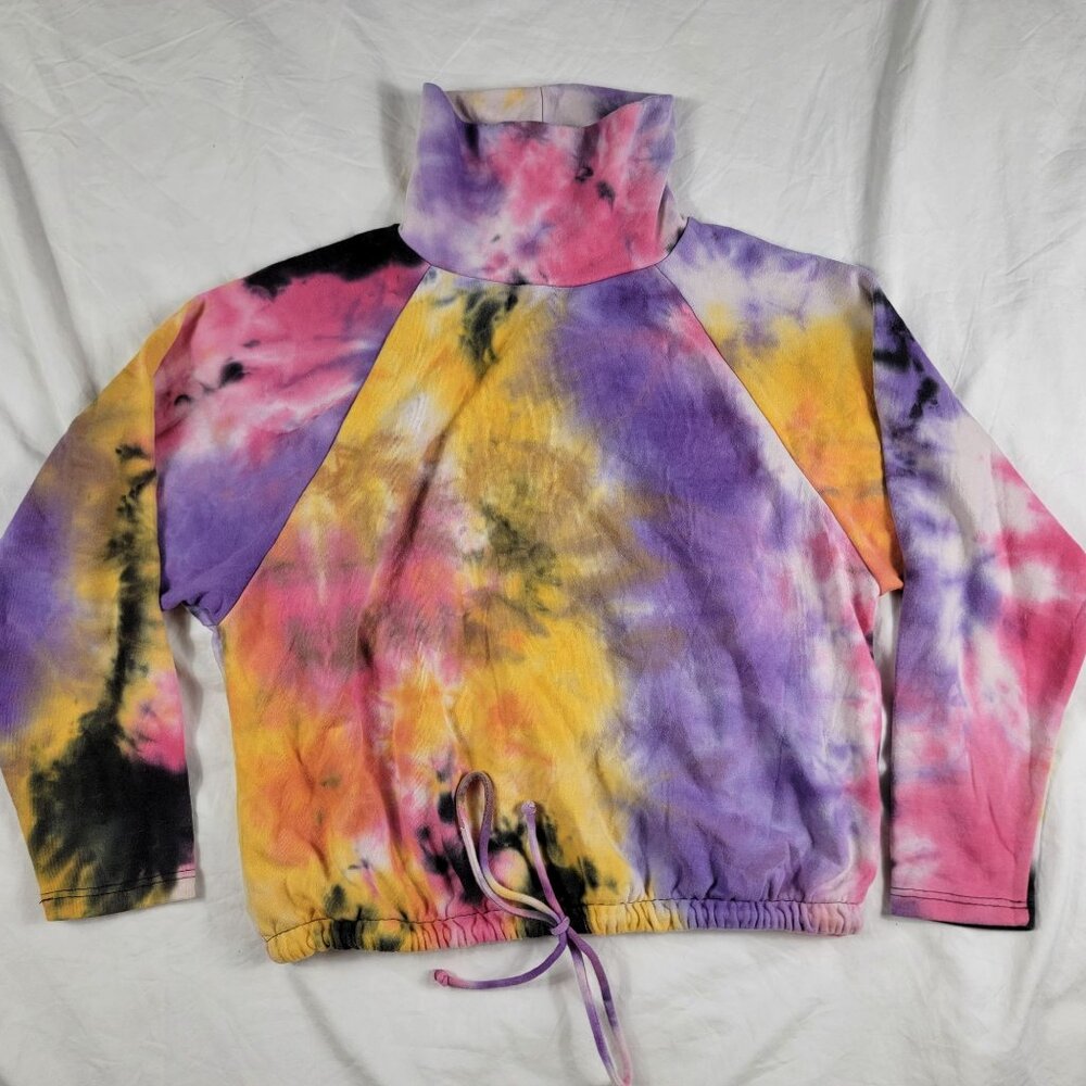 Lush Womens Small Tie Dye Pullover Sweatshirt Casual Outdoors Winter Warm